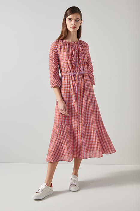 DR SOPHIE CHECK DRESS ORANGE 4