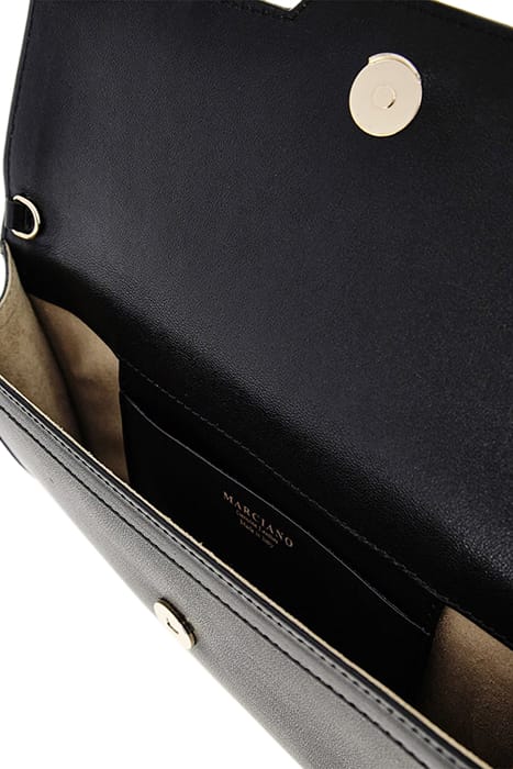 MARCIANO BY GUESS MEDIUM SATCHEL CHAIN JET BLACK CLUTCH BAG 6
