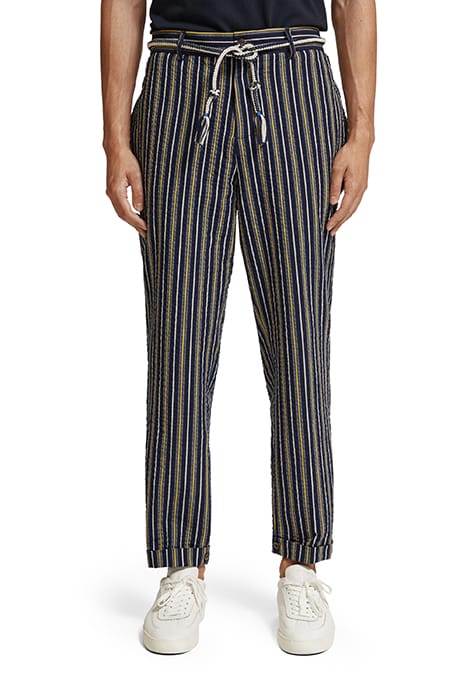 SEASONAL - LOOSE TAPERED STRIPED SEERSUCKER CHINO NAVY/ WHIT 1