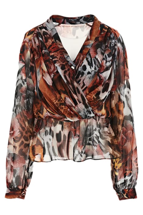 MARCIANO BY GUESS LEOPARD ROSE BLOUSE LEOPARD ROSE PRINT 4
