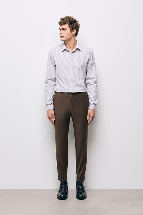 SUIT TROUSERS WITH ELASTIC BELT BROWN 1