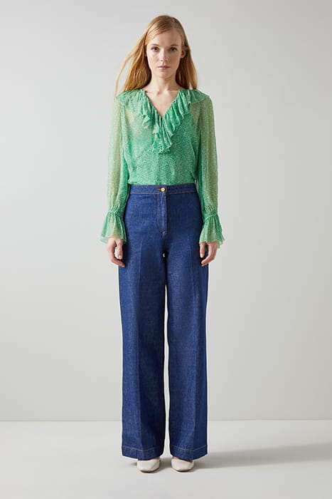 ANNIE FRILL BLOUS GREEN 2