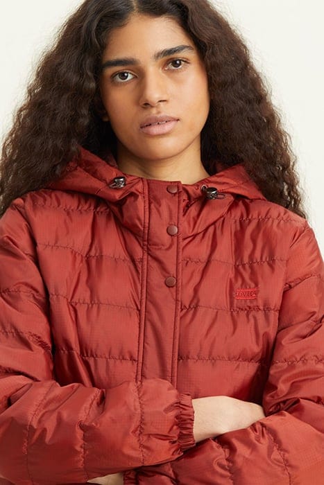 EDIE PUFFER JACKET IN CORAL 5