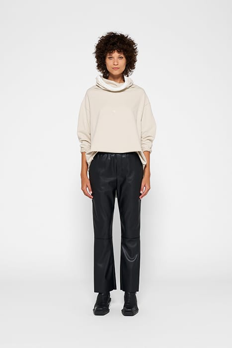 LEATHER LOOK FLARED JOGGER BLACK 2