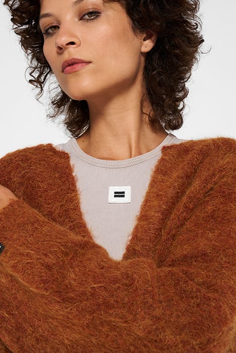 OVERSIZED SWEATER HAIRY KNIT SADDLE BROWN 5