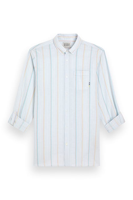 REGULAR FIT YARN-DYED STRIPE C BLUE/WHITE STRIPE 4
