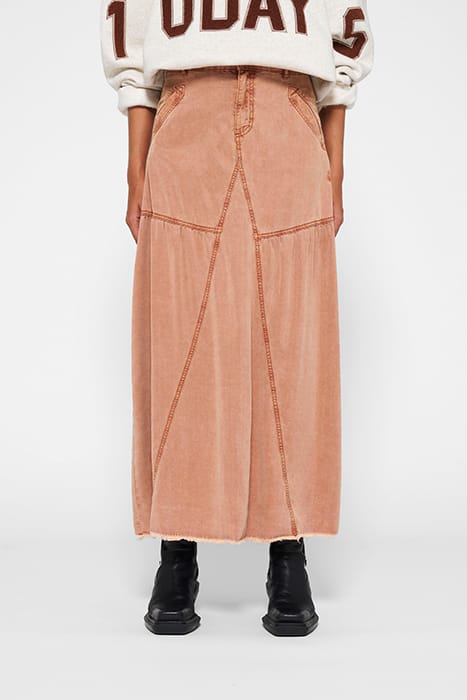 MAXI SKIRT TENCEL SADDLE BROWN 1