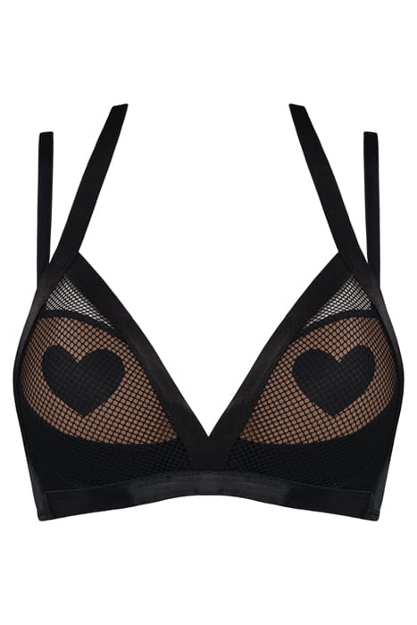 HEARTBREAKER BLACK MESH AND SAND PUSH UP BRA 3