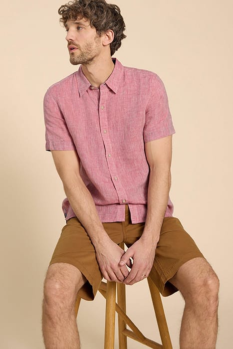 PEMBROKE  LINEN SHIRT MID RED 4