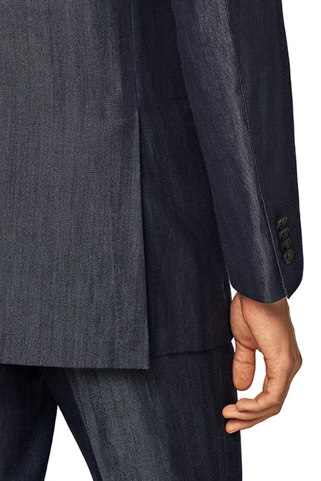 MID BLUE HERRINGBONE TAILORED FIT HAVANA SUIT 9