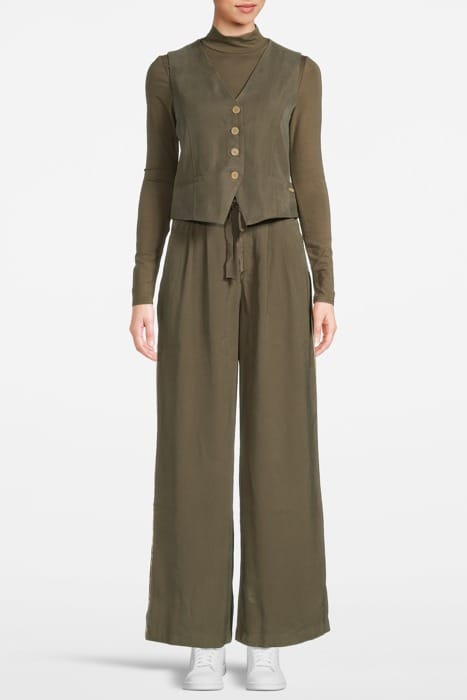 WIDE LAG PANT WITH TIE DUSKY GREEN 4