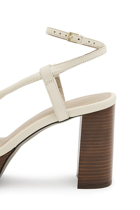 BELLA PLATFORM HEEL PARCHMENT WHITE 7