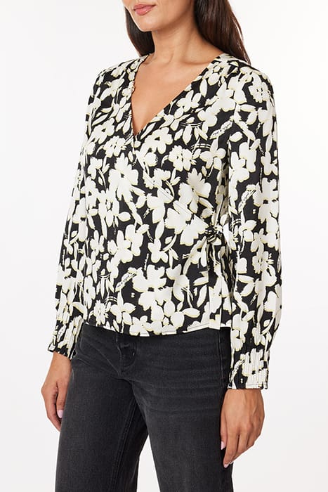 WRAP BLOUSE BLACK NIGHT FLORAL 2