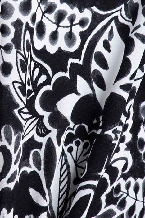 LOOSE DRESS 3/4 SLEEVES PRINT BLACK WITH OFFWHITE CENTREPIEC 3