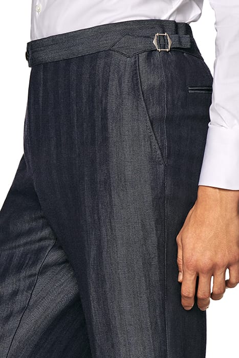 MID BLUE HERRINGBONE TAILORED FIT HAVANA SUIT 10