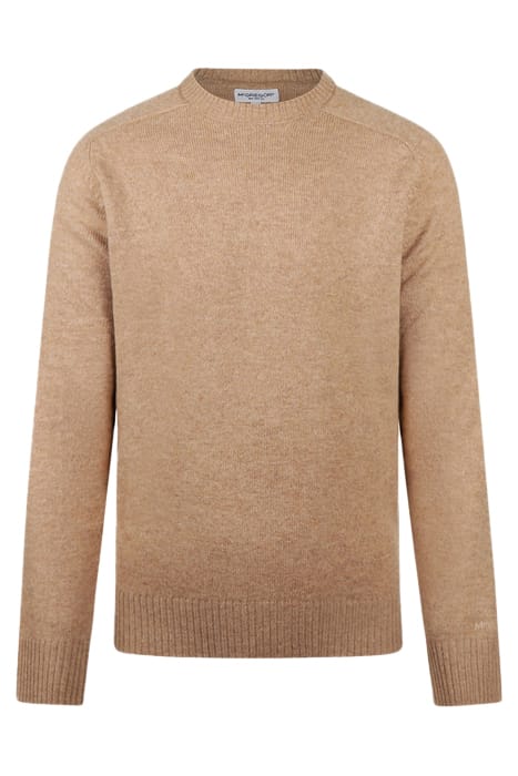 LAMBSWOOL CREW NECK SWEATER SAND 1