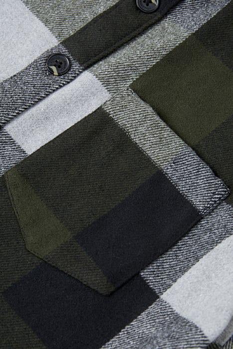 HEAVY LARGE CHECK OVERSHIRT KHAKI 3