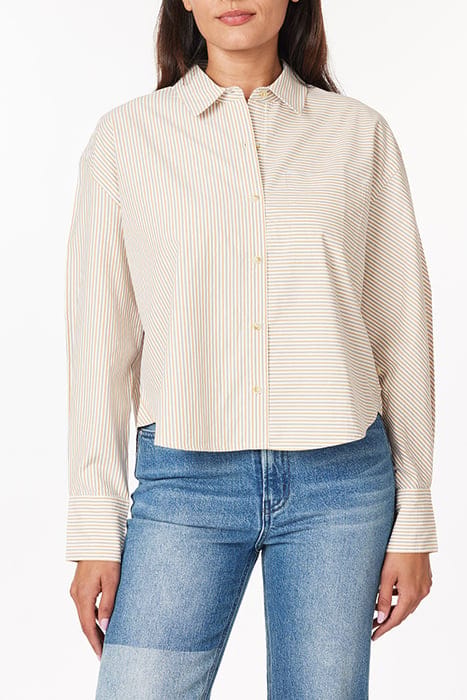CROPPED BOYFRIEND SHIRT HARVEST GOLD STRIPE 2
