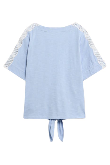 SARA TIE HEM TOP MID BLUE 2