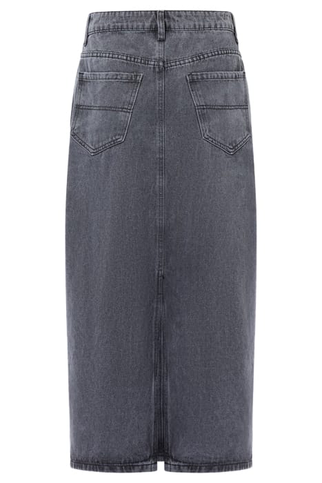 DENIM MIDI BACK SPLIT SKIRT BLACK 2