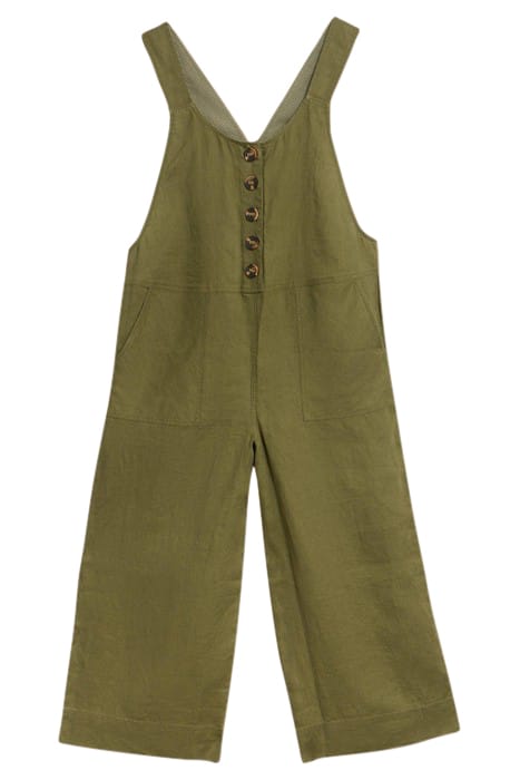 VIOLA LINEN DUNGAREE KHAKI GREEN 1