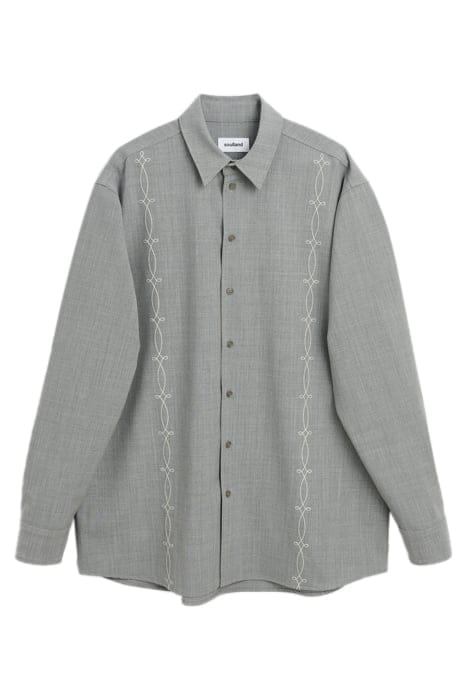 DAMON EMBROIDED SHIRT GREY EMROIDERED 1