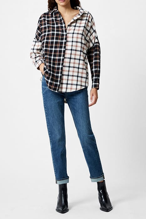 MIXED FLANNEL CHECK POPOVER BLACK 1
