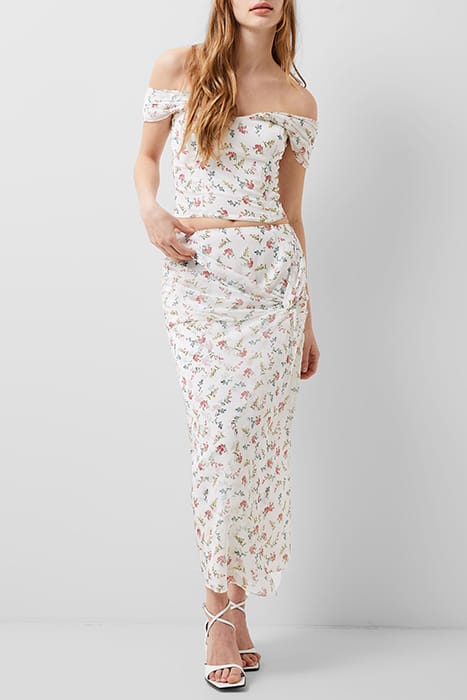 FLORIANA HALLIE CRINKLE SKIRT WHITE 1