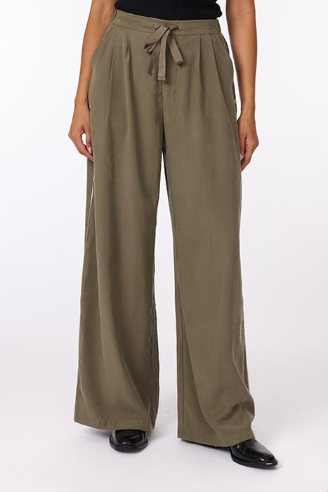 WIDE LAG PANT WITH TIE DUSKY GREEN 1