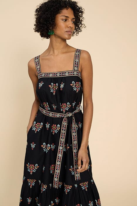 FIONA MAXI DRE BLACK PRINTED 2