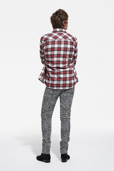 CHEMISE DROITE A CARREAUX POCHES CONTRASTEES RED 4