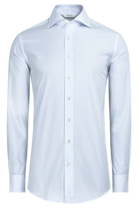 STRIPED POPLIN SLIM FIT SHIRT BLUE 4