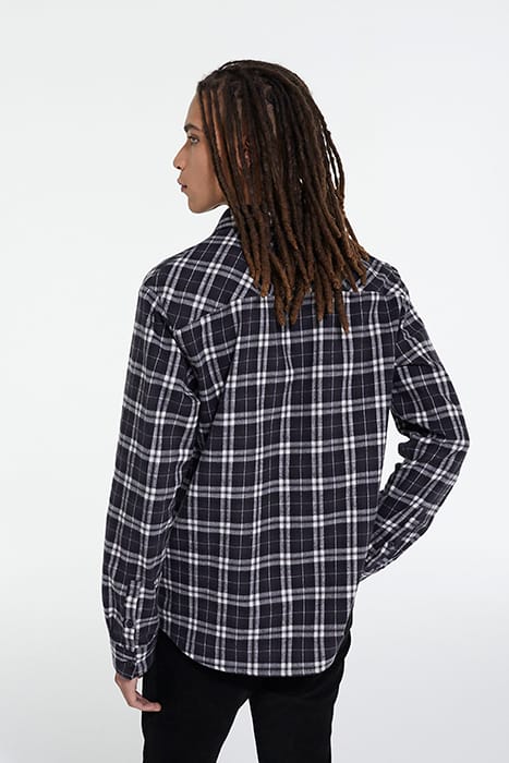 CHEMISE DROITE A CARREAUX POCHES CONTRASTEES BLACK 2