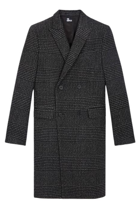 MANTEAU LONG CROISE MOTIF CHEVRONS DARK GREY 3