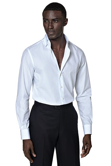 STRIPED POPLIN SLIM FIT SHIRT BLUE 1