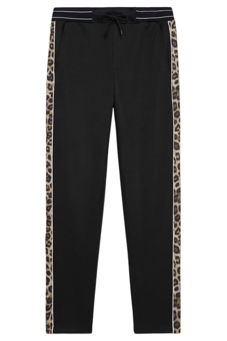 JOGGING AVEC BANDES COTES CONTRASTEES ET PIPING BLACK / LEOP 4