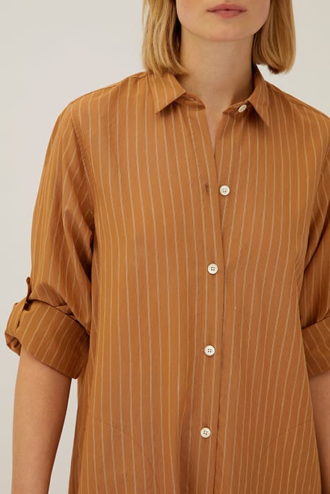 FLOWY LONG SHIRT DRESS CAMEL 5