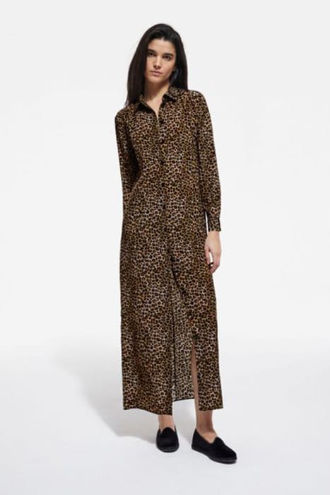 ROBE LONGUE PETIT LEO SOIE LEOPARD 1