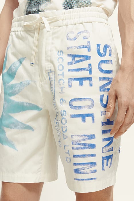 FAVE - PRINTED ORGANIC COTTON/ KAPOK BLEND BERMUDA SHORT STA 7