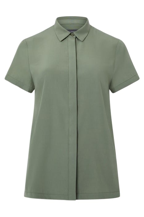 PLEAT BACK BUTTON THRU KHAKI 1