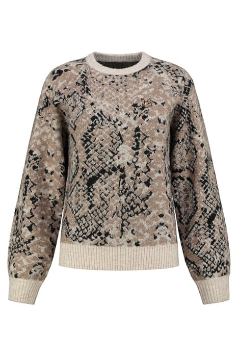 KHLOE PULL BRANDED SNAKE BROWN 1