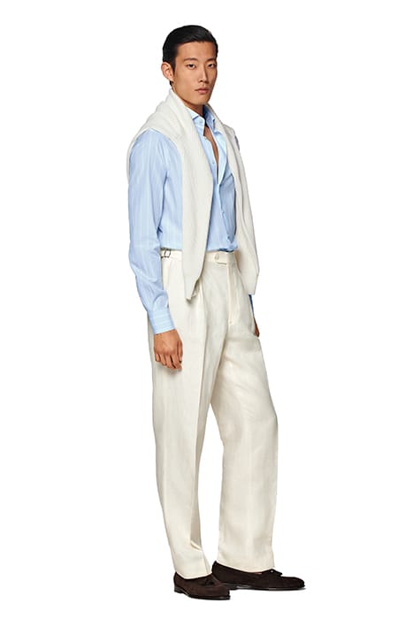 STRIPED POPLIN SLIM FIT SHIRT LIGHT BLUE 4