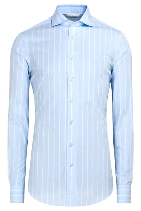 STRIPED POPLIN SLIM FIT SHIRT LIGHT BLUE 1