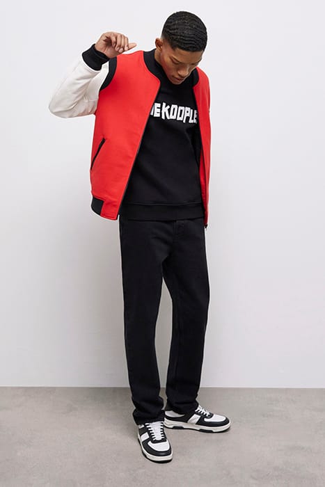 TEDDY AVEC MANCHE EN CUIR ET BRODERIE EN K RED / WHITE 4