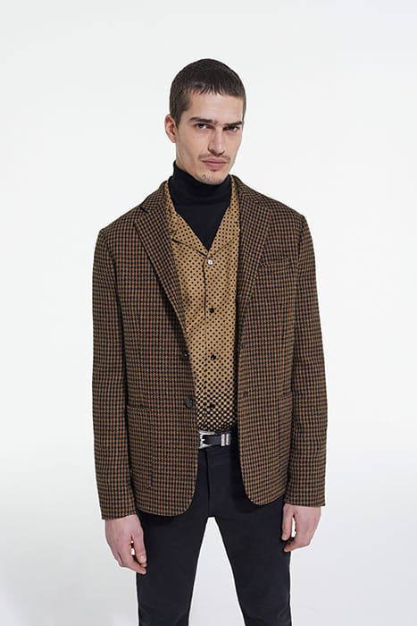 VESTE SEULE MOTIF PIED DE POULE BLACK BROWN 1