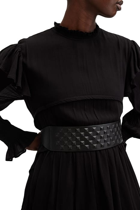 STEVIE STUDWAIST BLT BLACK/ANTQ NICKEL 2