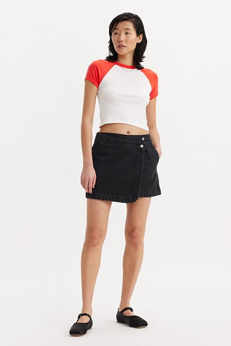 WRAP MINI SKIRT BLACK 1
