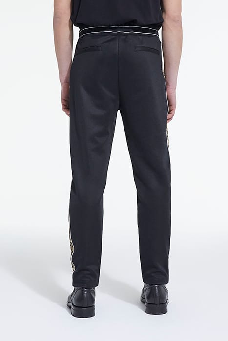 JOGGING AVEC BANDES COTES CONTRASTEES ET PIPING BLACK / LEOP 2