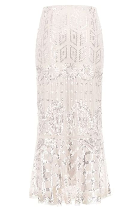 MARCIANO BY GUESS CRYSTAEMBROIDERED CRYSTAL BUFFY MINI SKIRT 4