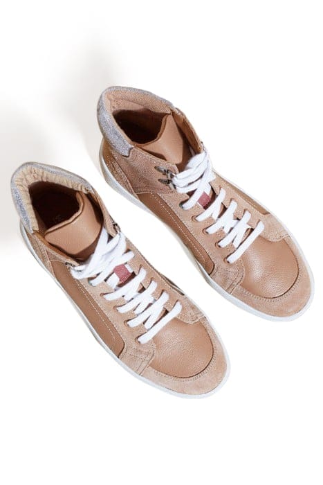 LEATHER SUEDE HI TOP TRAINER LIGHT PINK 3